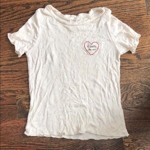 Sadie+sage size small ribbed cream confetti crop